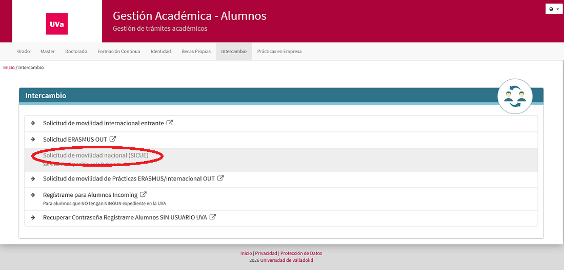 Acceso SICUE